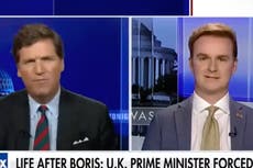 Tucker Carlson guest mocked for ‘making up a million things’ about Boris Johnson’s resignation