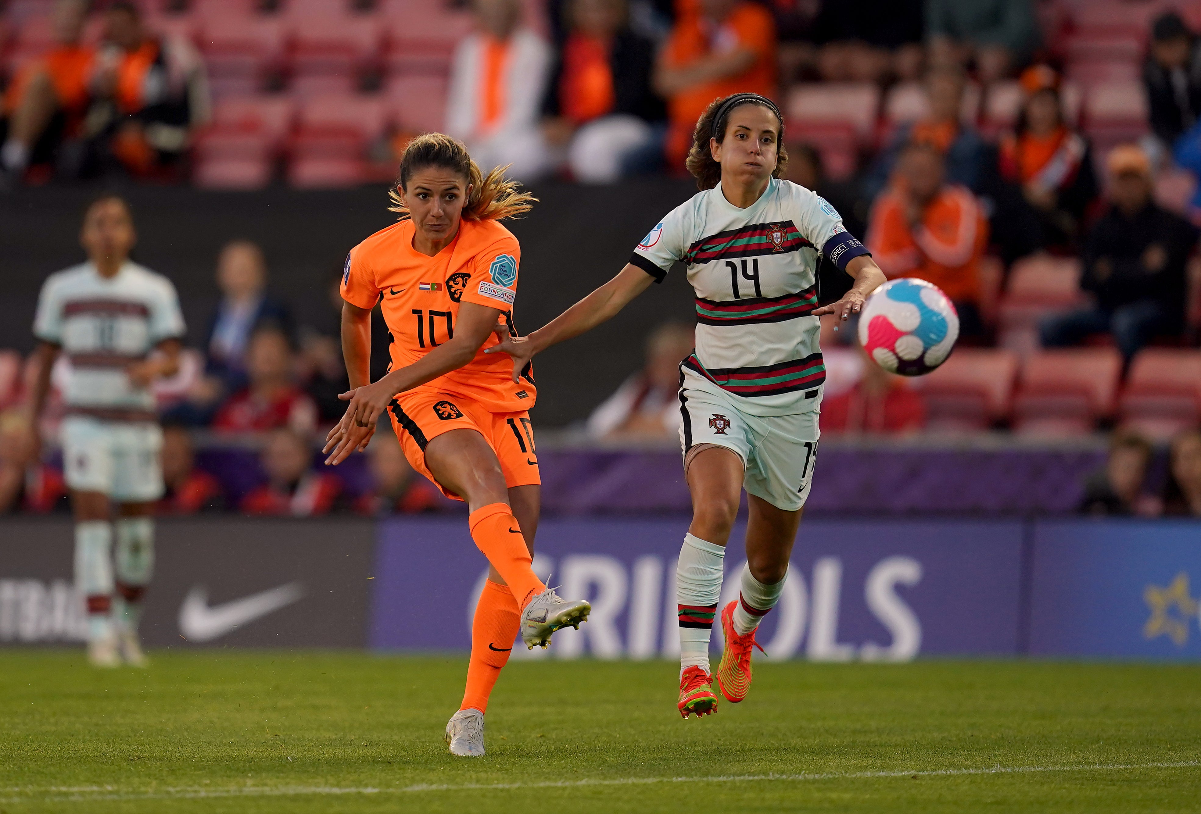 Netherlands’ Danielle van de Donk scored a stunning winner against Portugal (Nick Potts/PA)