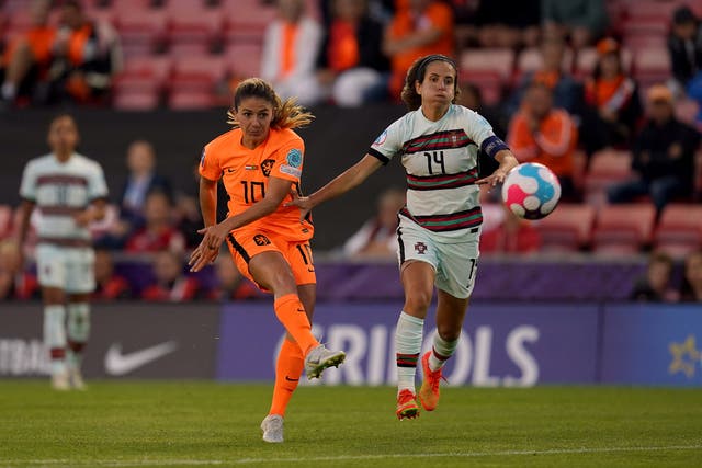 Netherlands’ Danielle van de Donk scored a stunning winner against Portugal (Nick Potts/PA)
