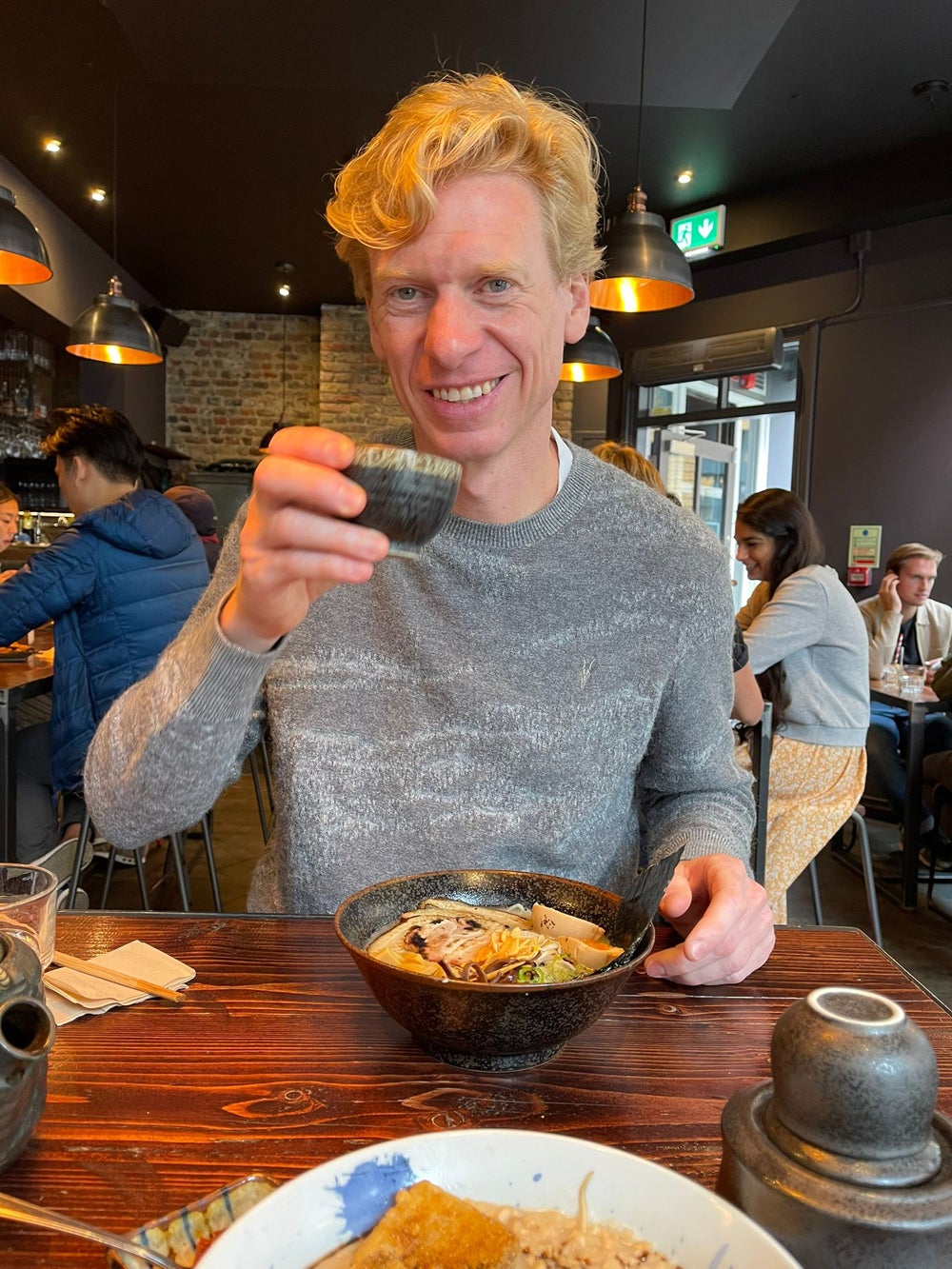 Gavin eating ramen on a night out (Collect/PA Real Life)