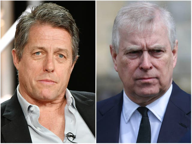 <p>Hugh Grant Prince Andrew</p>