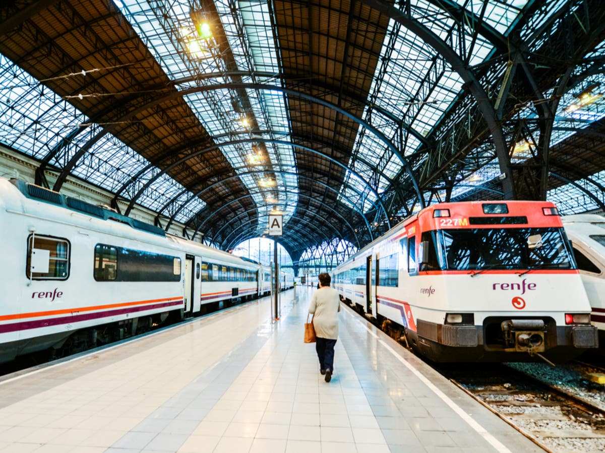 Barcelona train. Поезда Renfe в Испании. Omio поезд. Train Euromed Barcelona. Barcelona Train Station.