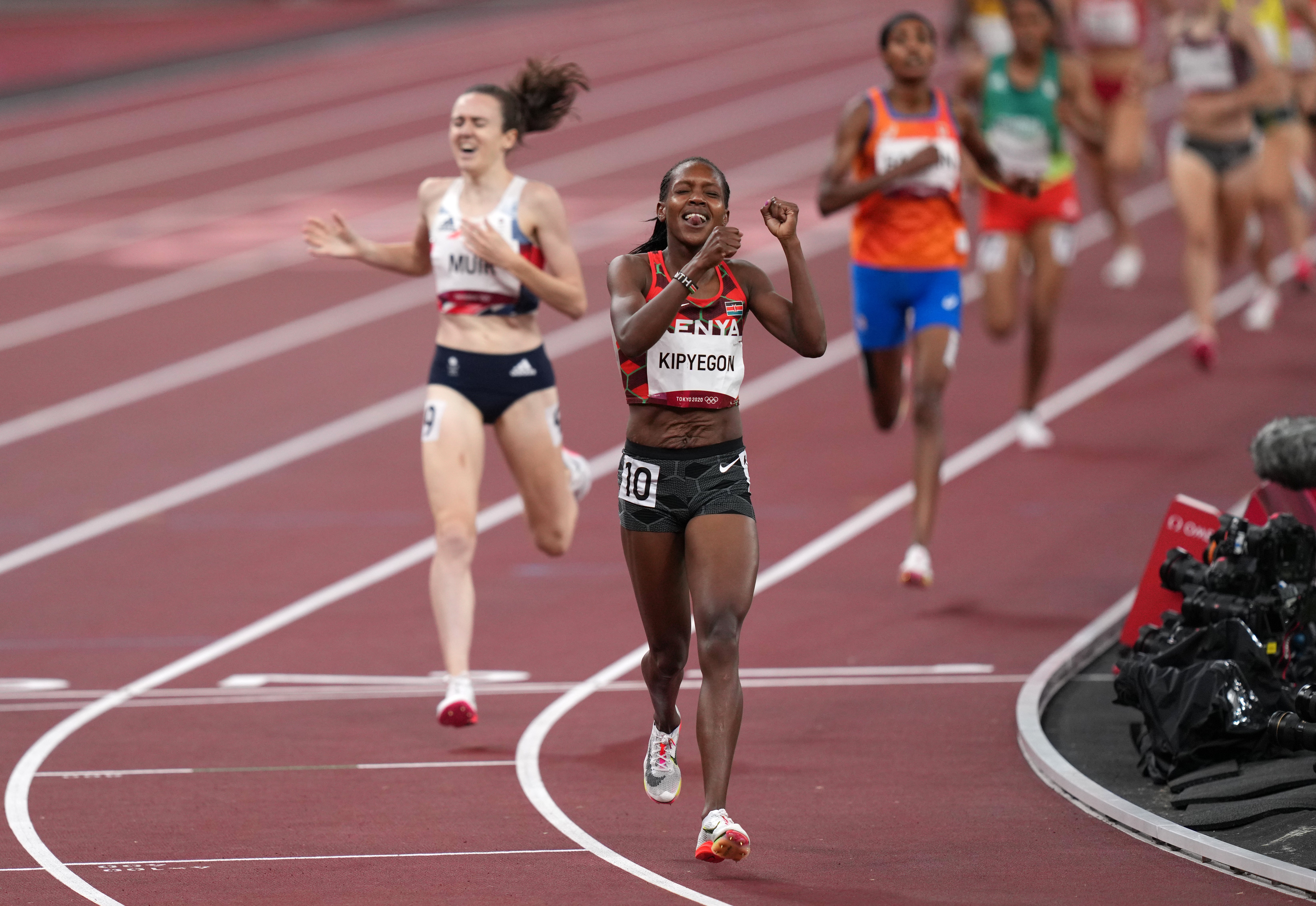 Kenya’s Faith Kipyegon beaten Laura Muir in last year’s 1500m at the Olympics (Joe Giddens/PA)