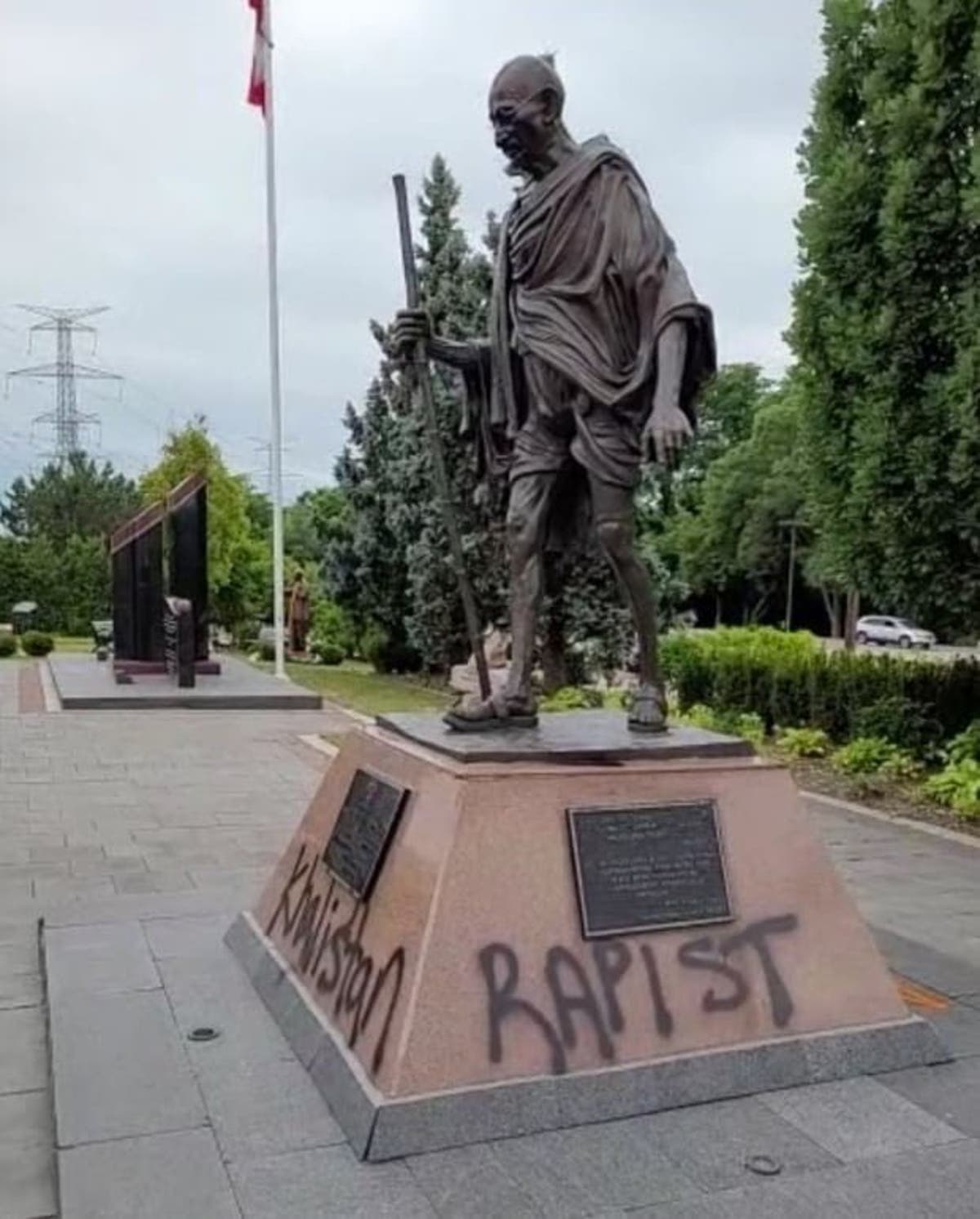 Indian government expresses &lsquo;deep anguish&rsquo; after Gandhi statue vandalised in Canada