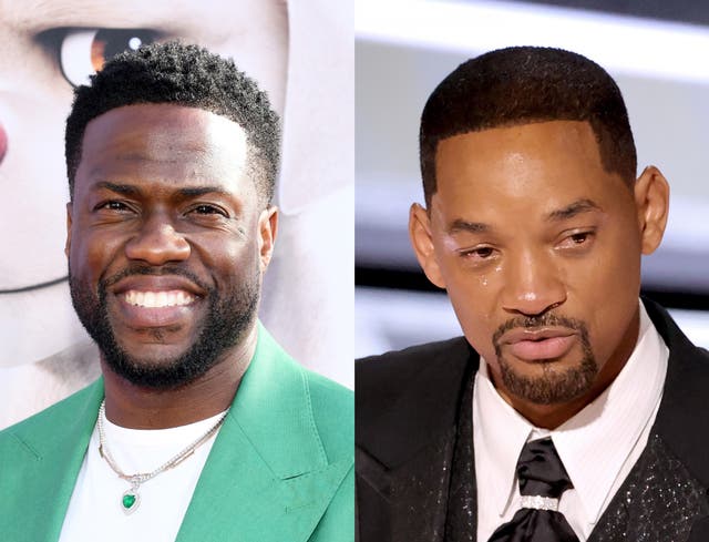 <p>Kevin Hart (left) and Will Smith</p>
