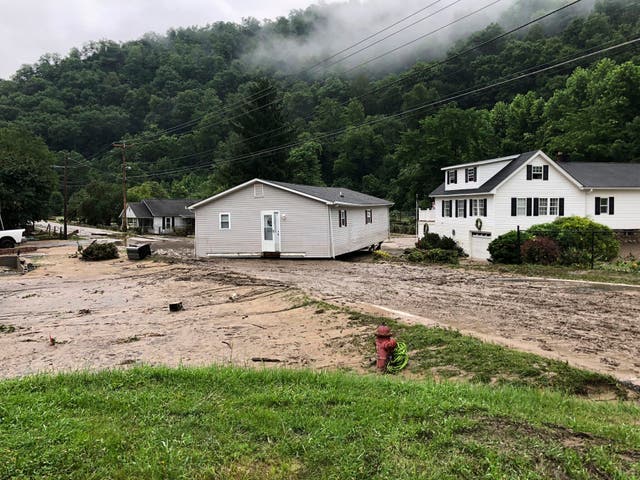 <p>Damage from flooding is shown in the Whitewood community of Buchanan County, Virginia on Wednesday, July 13</p>