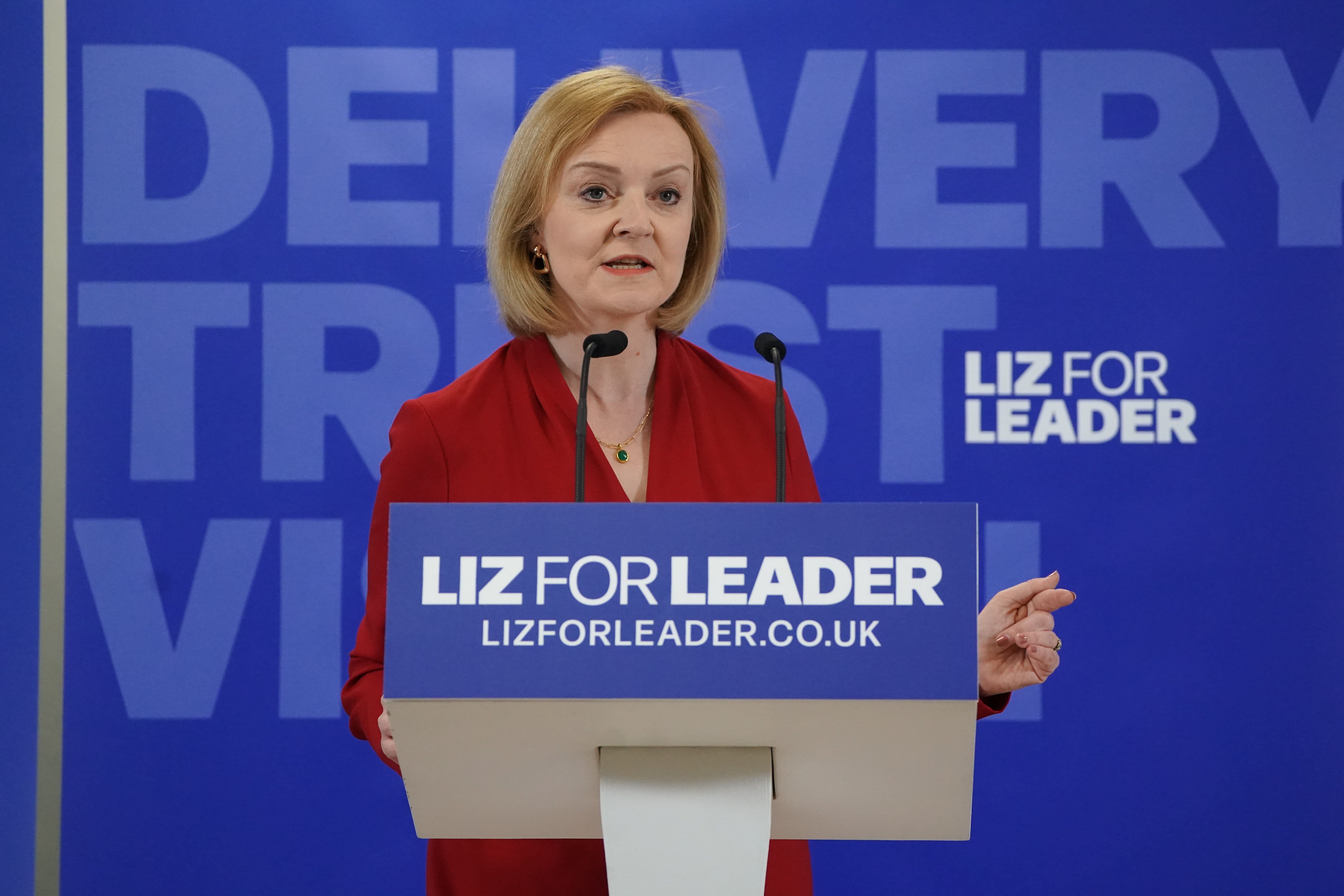 Liz Truss at the launch of her campaign to be Conservative Party leader and prime minister (PA)