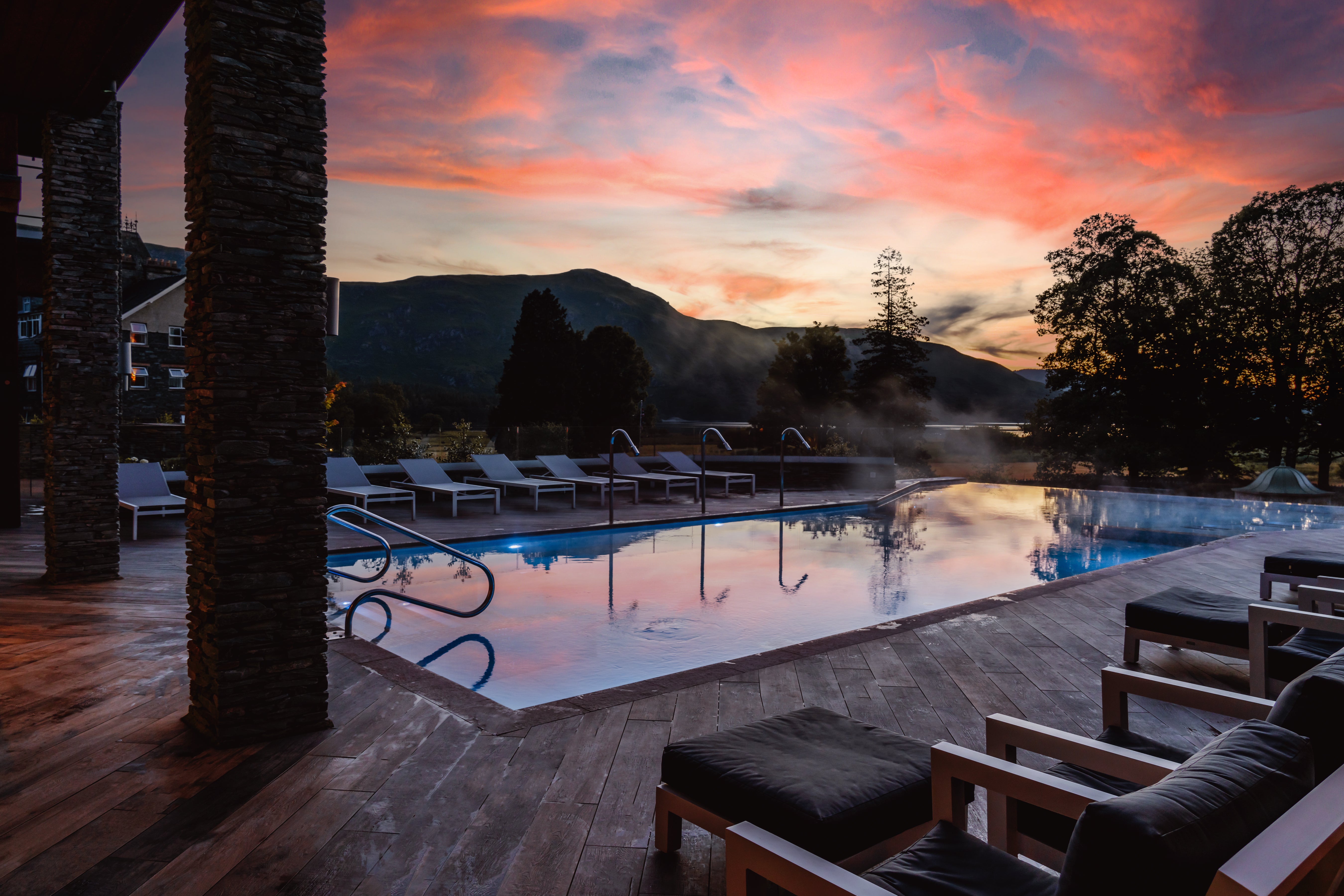 Watch the sunset as you relax in the outdoor pool