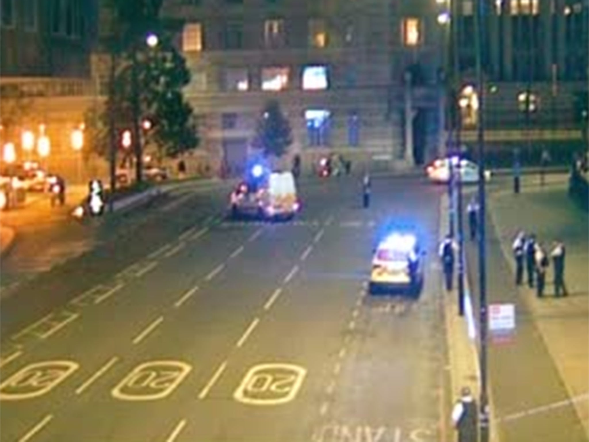 Police on Addington Street late on Wednesday