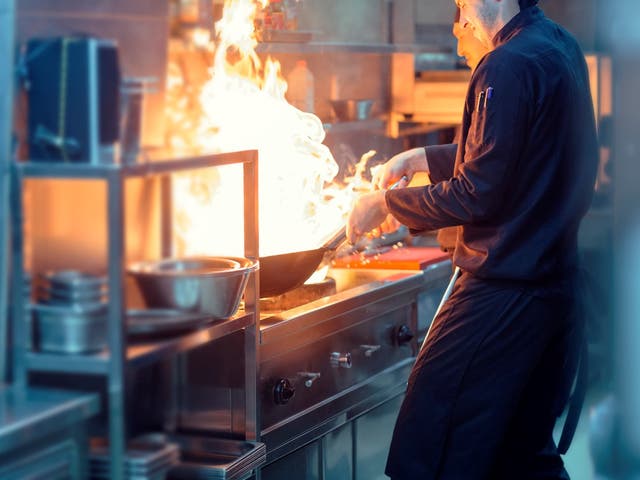 <p>Restaurant workers battle high heats in the kitchen during summer </p>