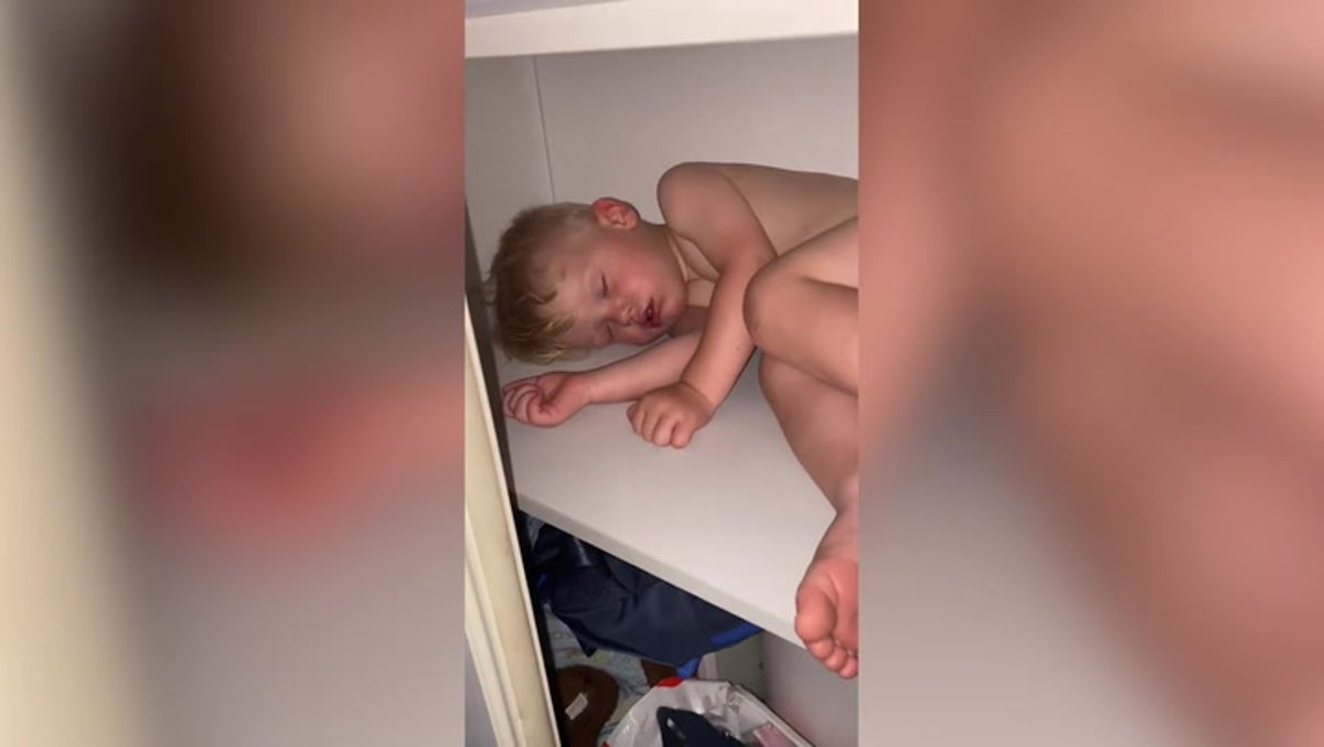 Toddler refuses to sleep anywhere but cot – including shelves and cupboards