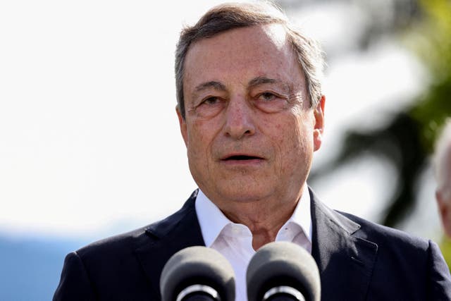 <p>Draghi says there is no more national unity in the coalition government </p>
