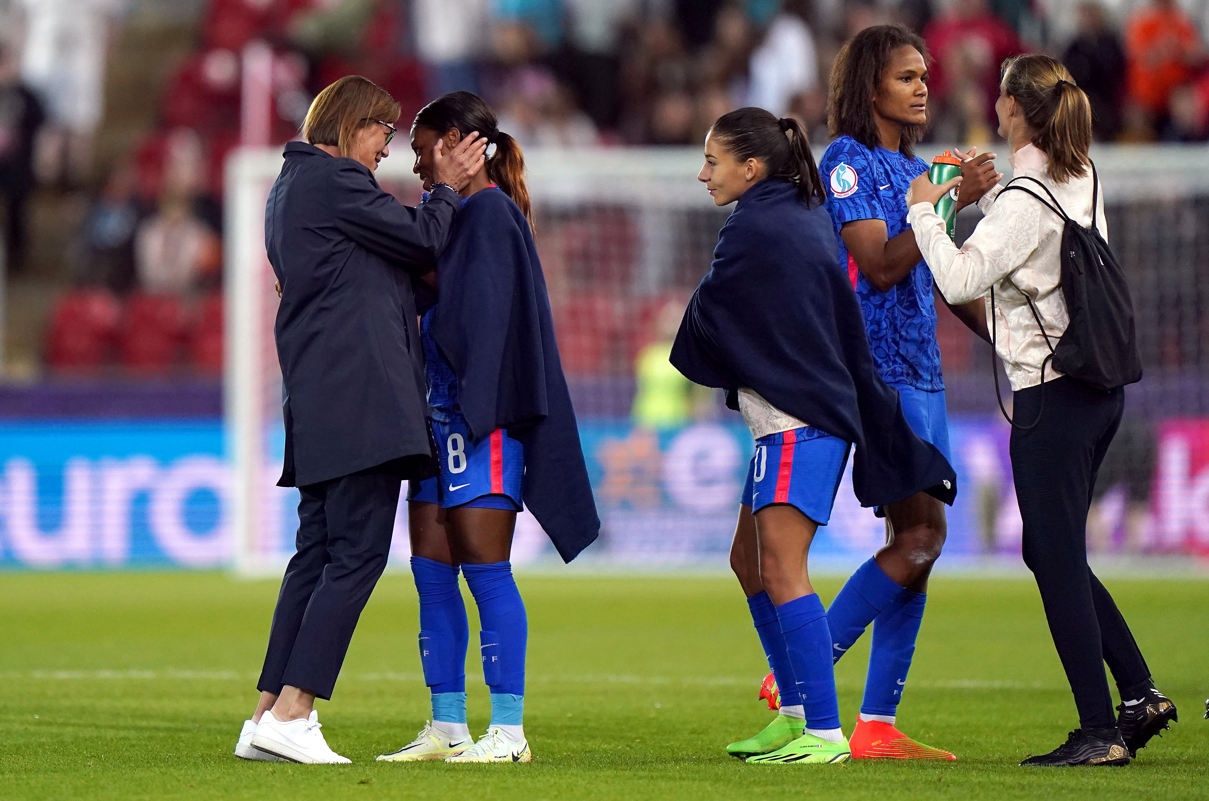 France head coach Corinne Diacre was pleased to see her side progress through with a game to spare (Tim Goode/PA)