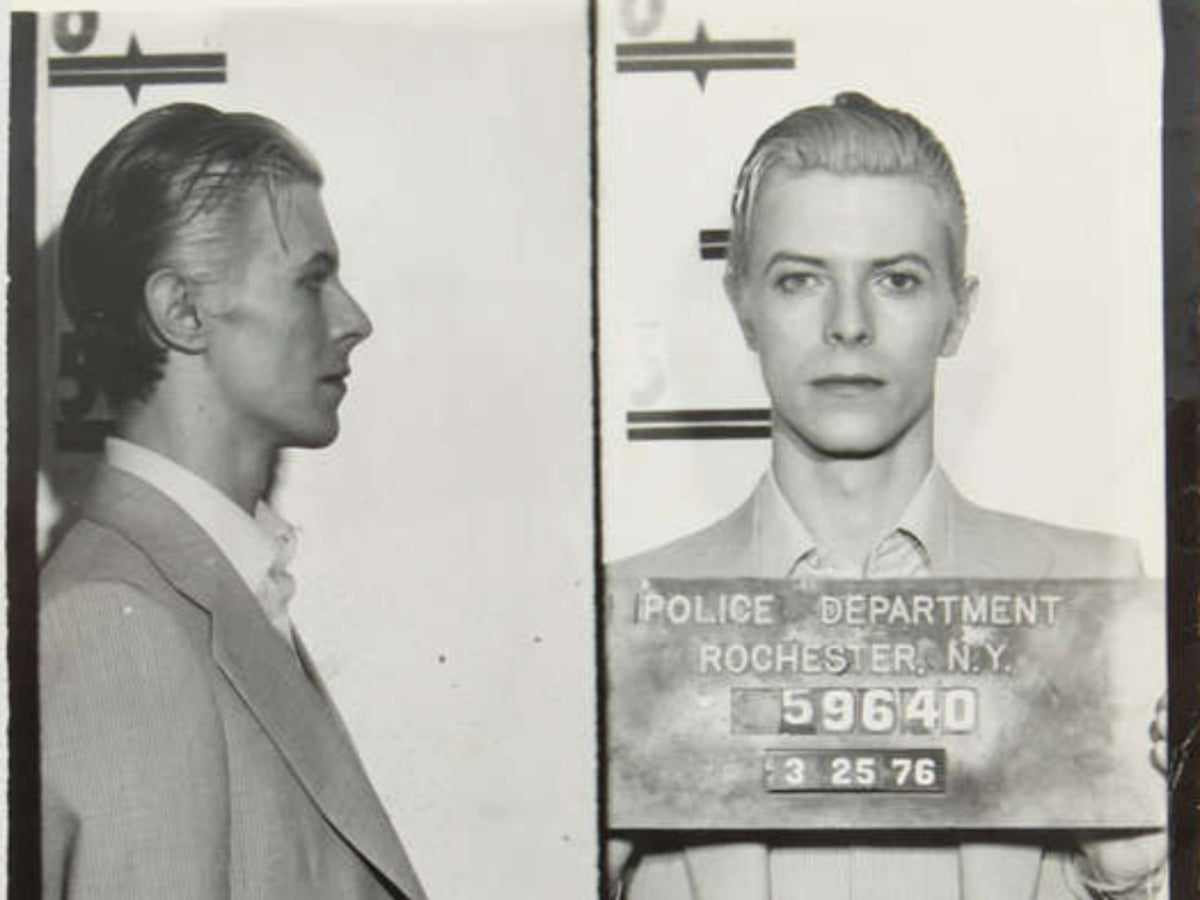 David Bowie mugshot taken after drug arrest with Iggy Pop up for auction