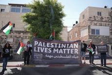 The Latest: Pro-Palestinian rally gathers near Biden route