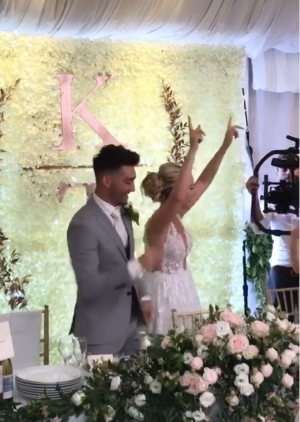 A still from a video shared by Kelsey Parker to mark her fourth wedding anniversary