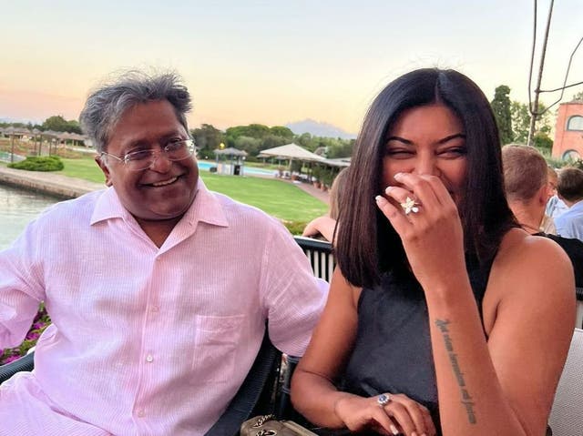 <p>Lalit Modi, 56, posted a series of photos with Sushmita Sen, 46, on Instagram on Thursday</p>