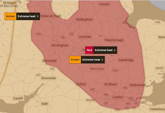 UK on red alert as Met Office issues warning of ‘exceptional hot spell ...