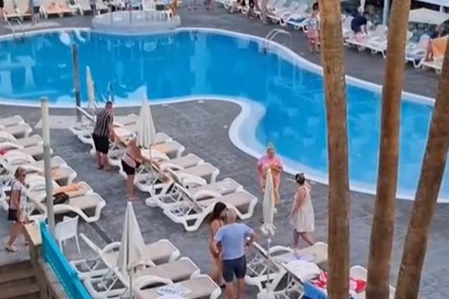 Swimming Pul Sex Videos - Sunbed wars: Surreal TikTok video shows holidaymakers racing to reserve  hotel loungers | The Independent