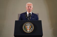 Biden news - live: President says ‘ground not ripe’ for Israel-Palestine talks as he backs two-state solution