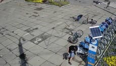 CCTV captures moment people run for cover during Russian missile strike on Vinnytsia