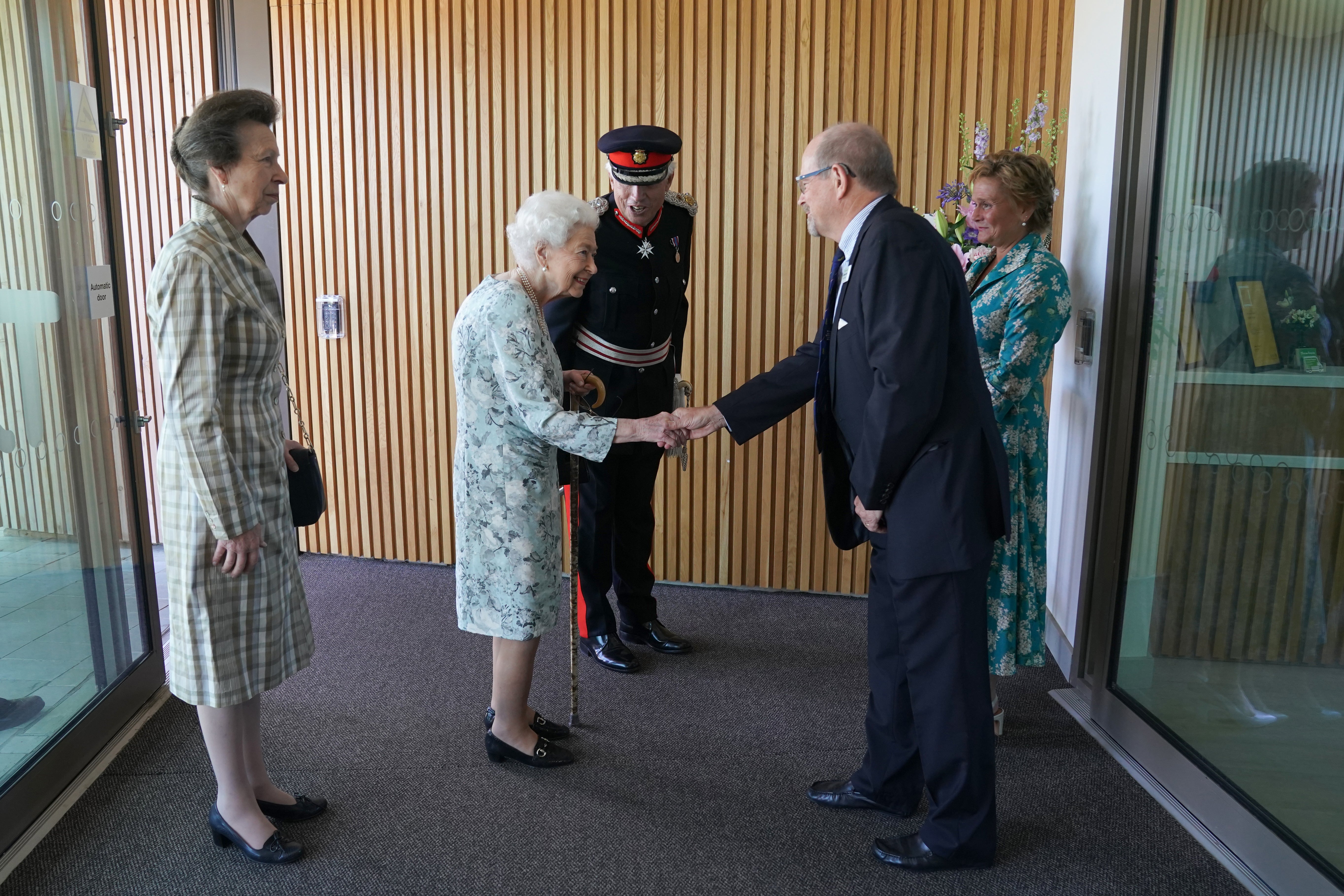 The Queen was accompanied by the Princess Royal on her visit to the Thames Hospice in Maidenhead, Berkshire (Kirsty O’Connor/PA)