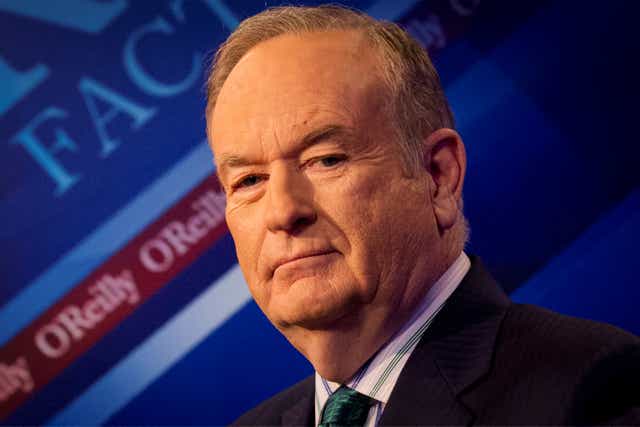 <p>Bill O’Reilly on the set of his Fox News show “The O’Reilly Factor” in 2015</p>