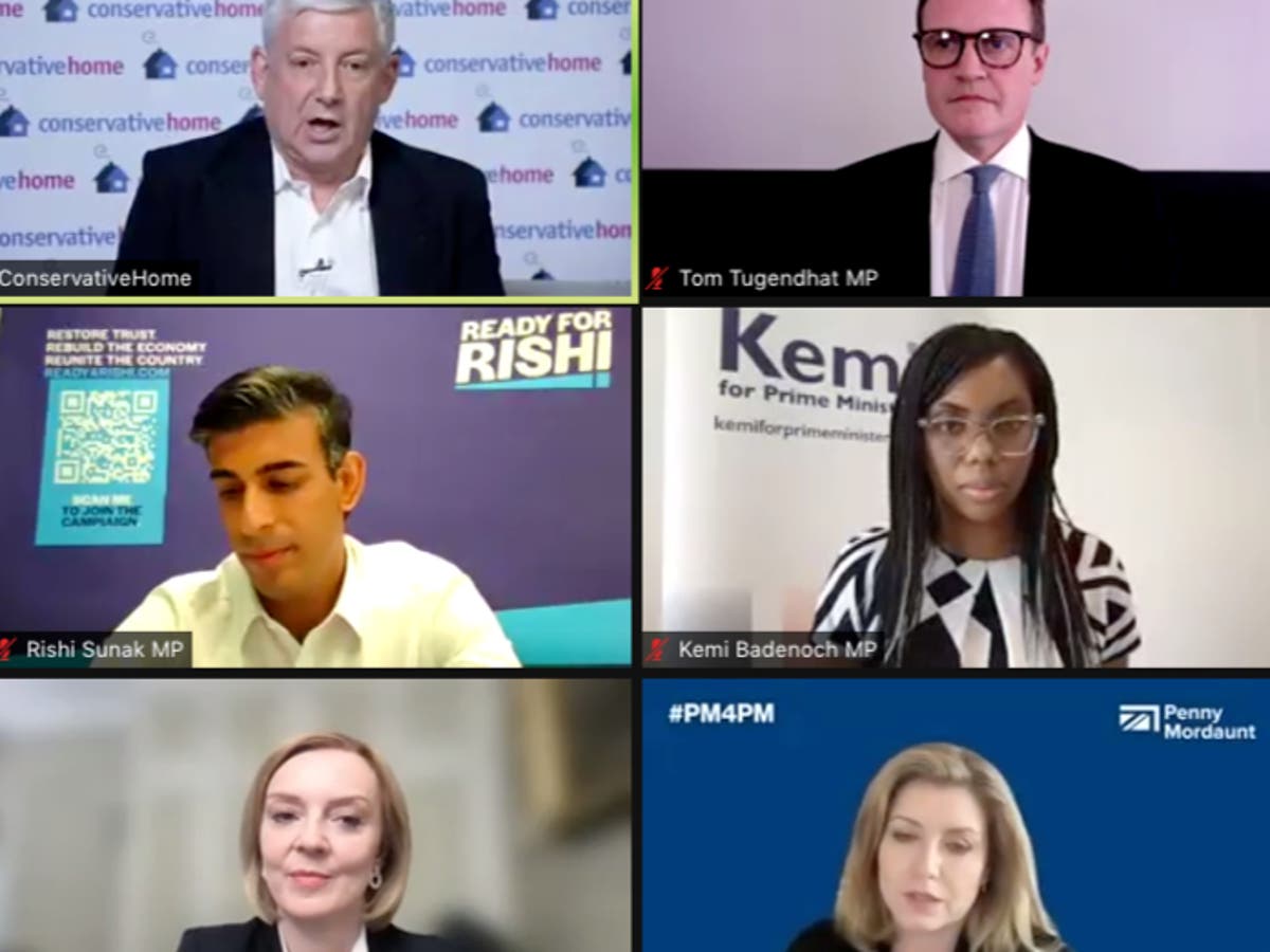 Tory leadership debate - live: Mordaunt, Sunak and Truss to compete for votes in TV clash