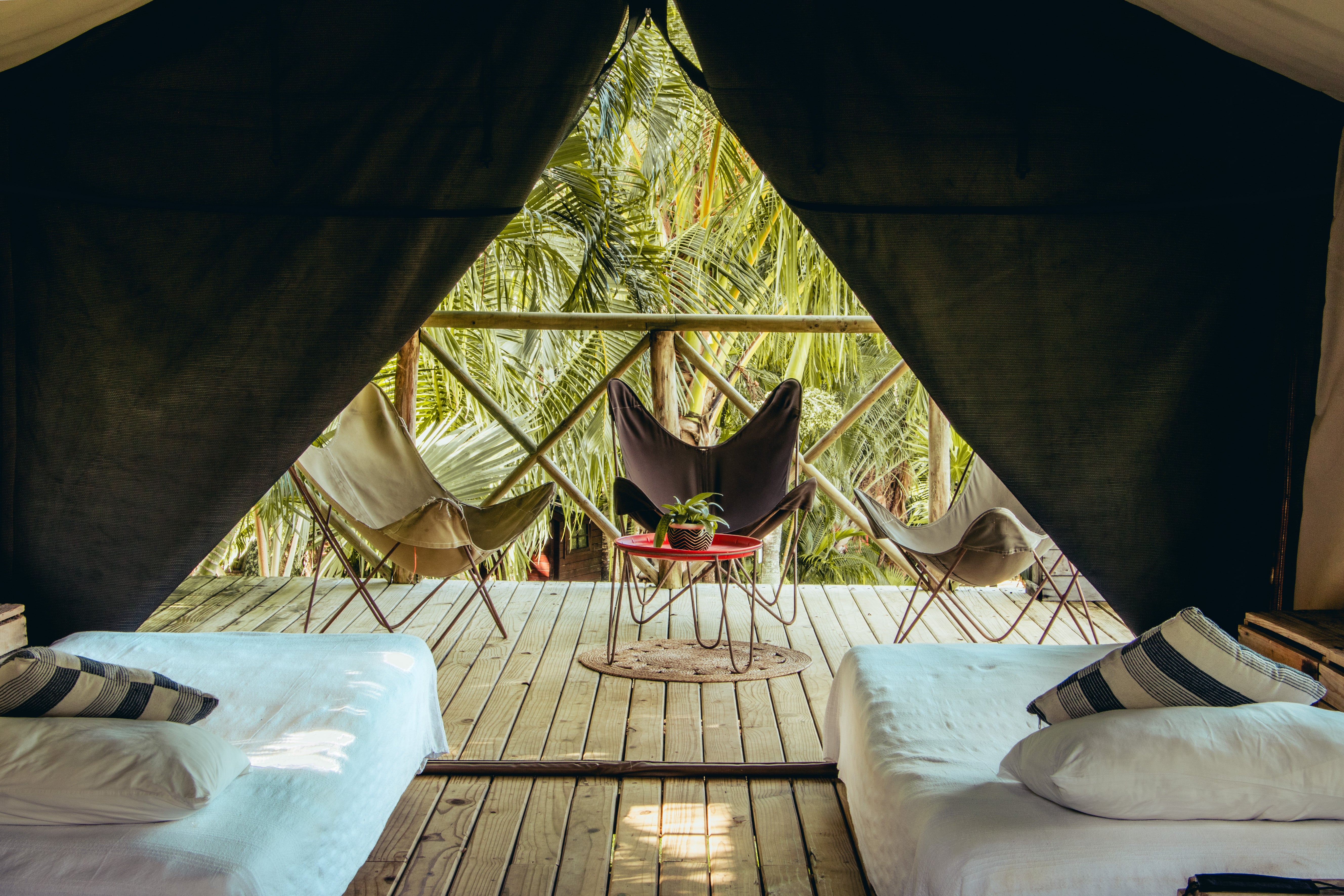 This glamping spot is complete with 12 safari-style tents