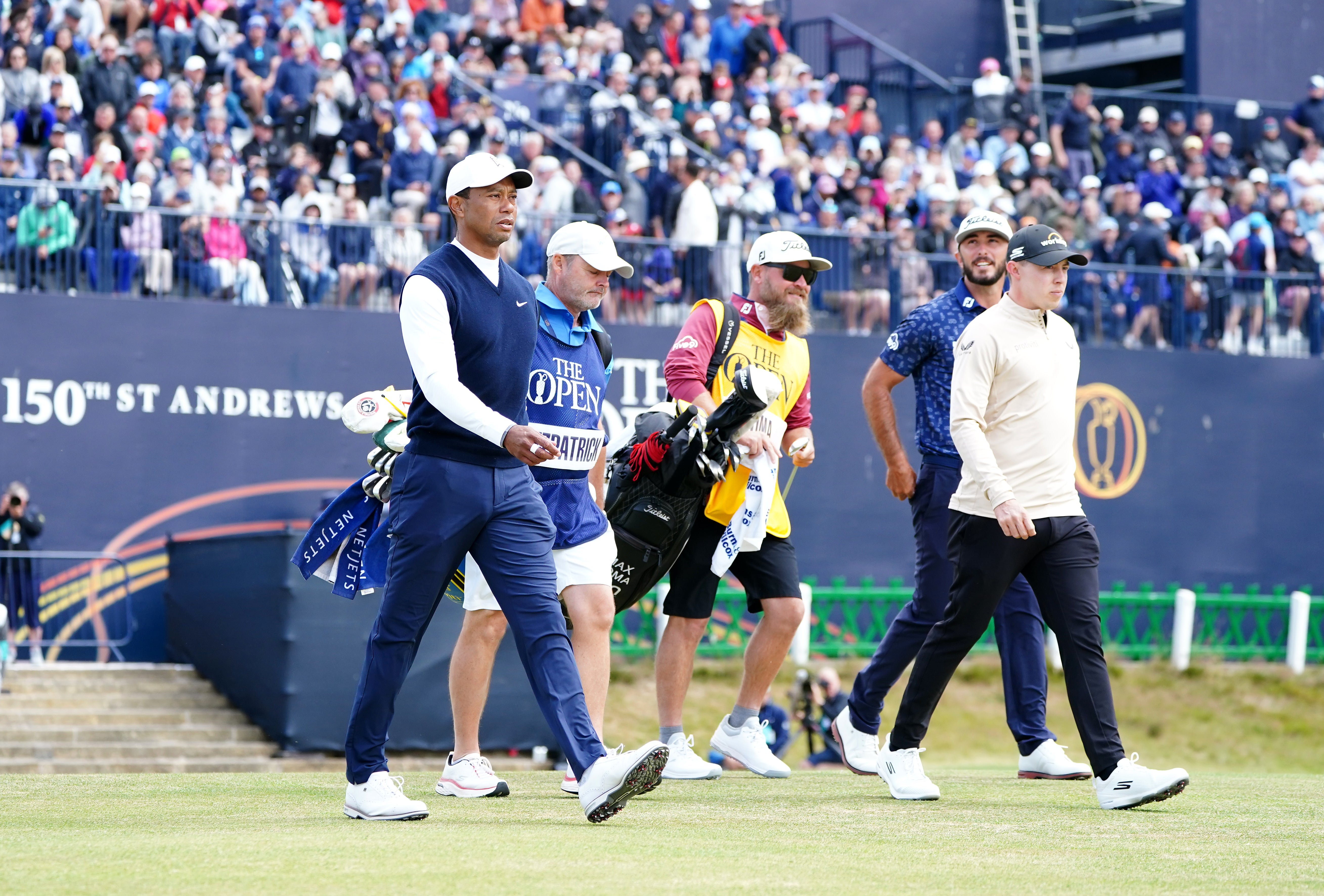 Matt Fitzpatrick (right) has been playing alongside Tiger Woods (left) at St Andrews (Jane Barlow/PA)