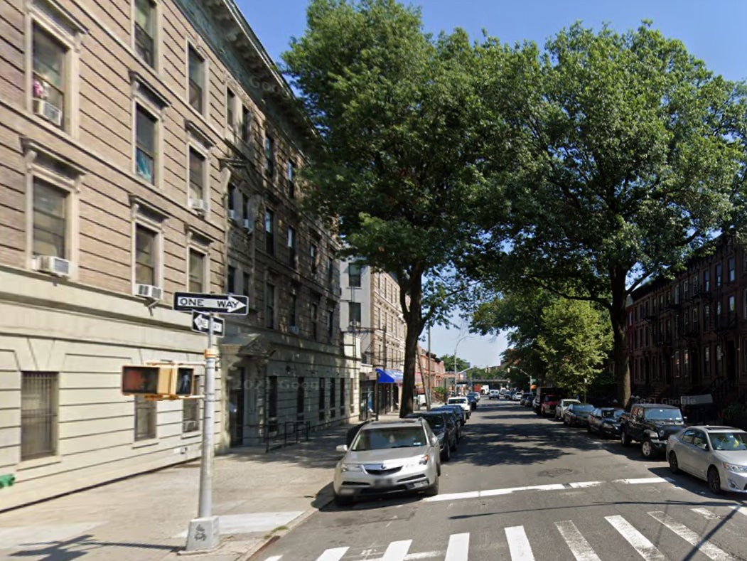 Near to the scene of the shooting in Brooklyn, New York City