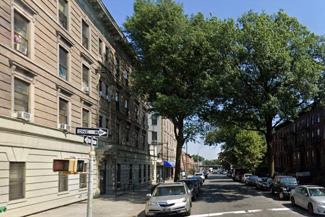 <p>Near to the scene of the shooting in Brooklyn, New York City</p>