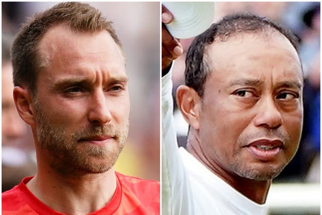 Christian Eriksen joined Manchester United while Tiger Woods missed the cut at The Open (PA)