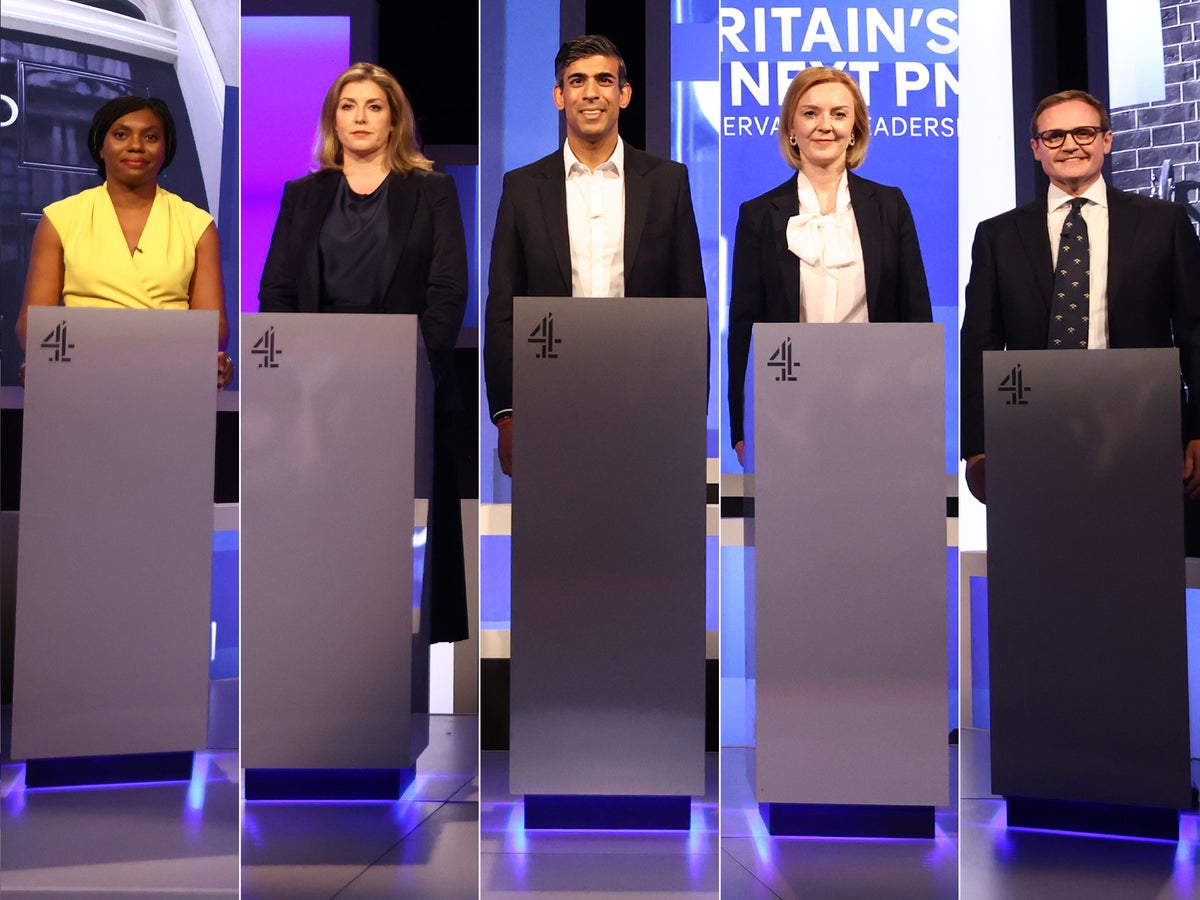 Tory leadership race – live: Truss promises tax breaks as candidates branded ‘travelling circus’