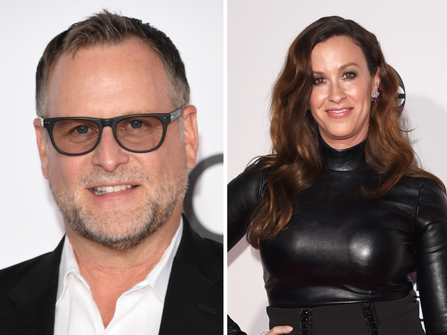 <p>Dave Coulier and Alanis Morissette</p>