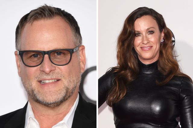 <p>Dave Coulier and Alanis Morissette</p>