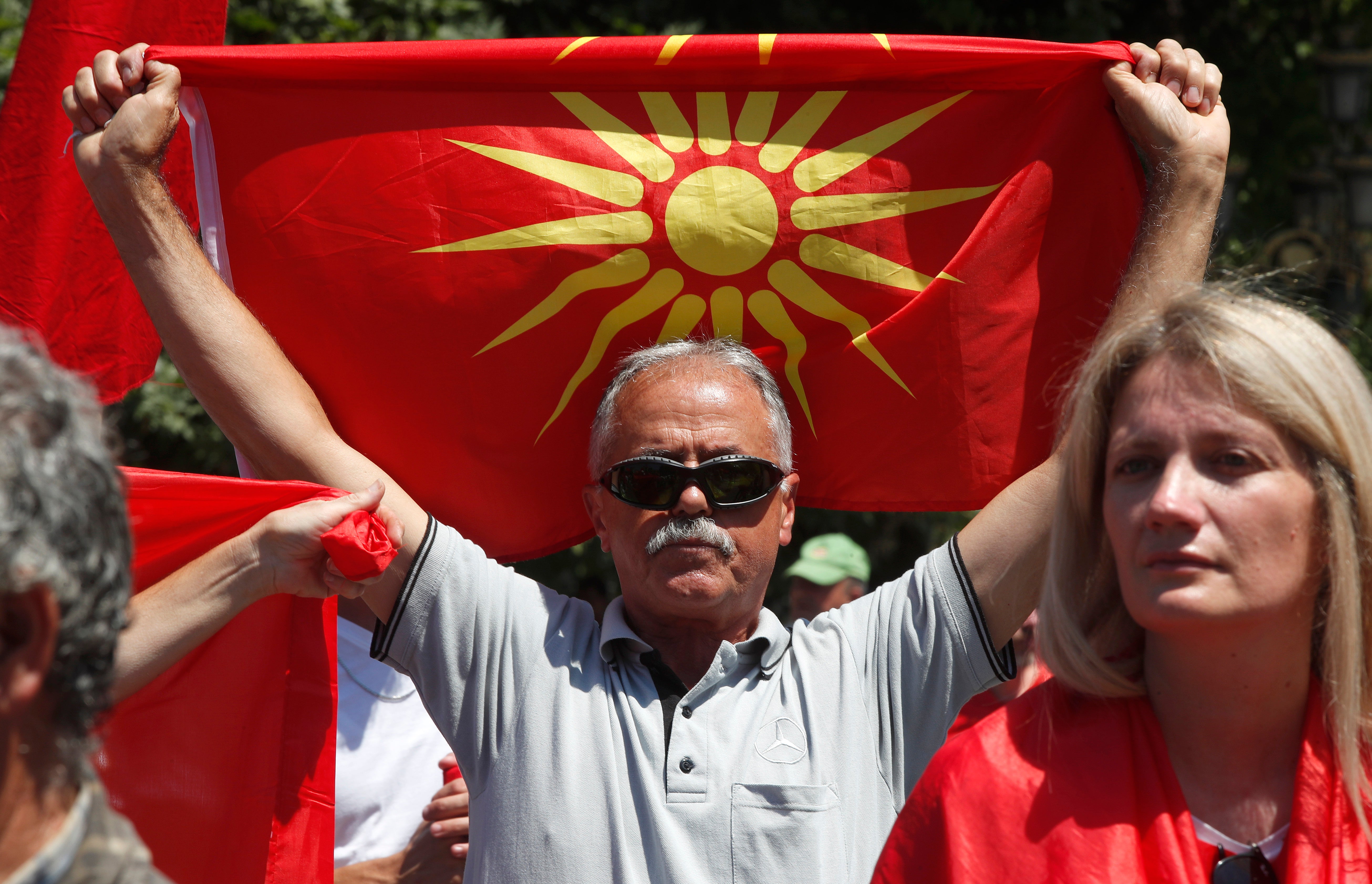 North Macedonia EU Protest