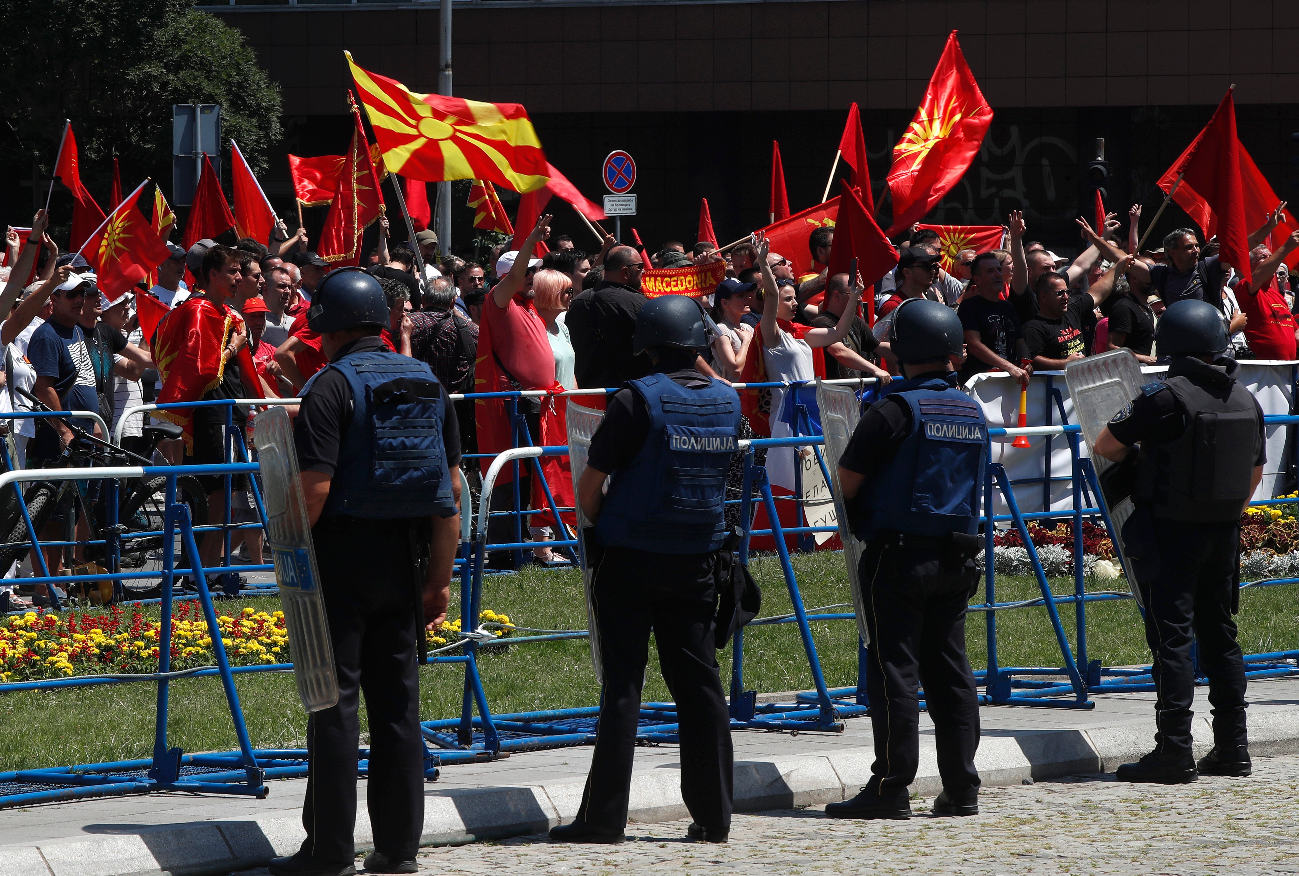 North Macedonia EU Protest