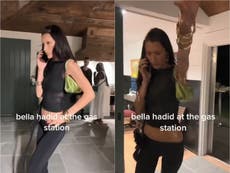 Bella Hadid recreates viral gas station paparazzi moment in hilarious TikTok 