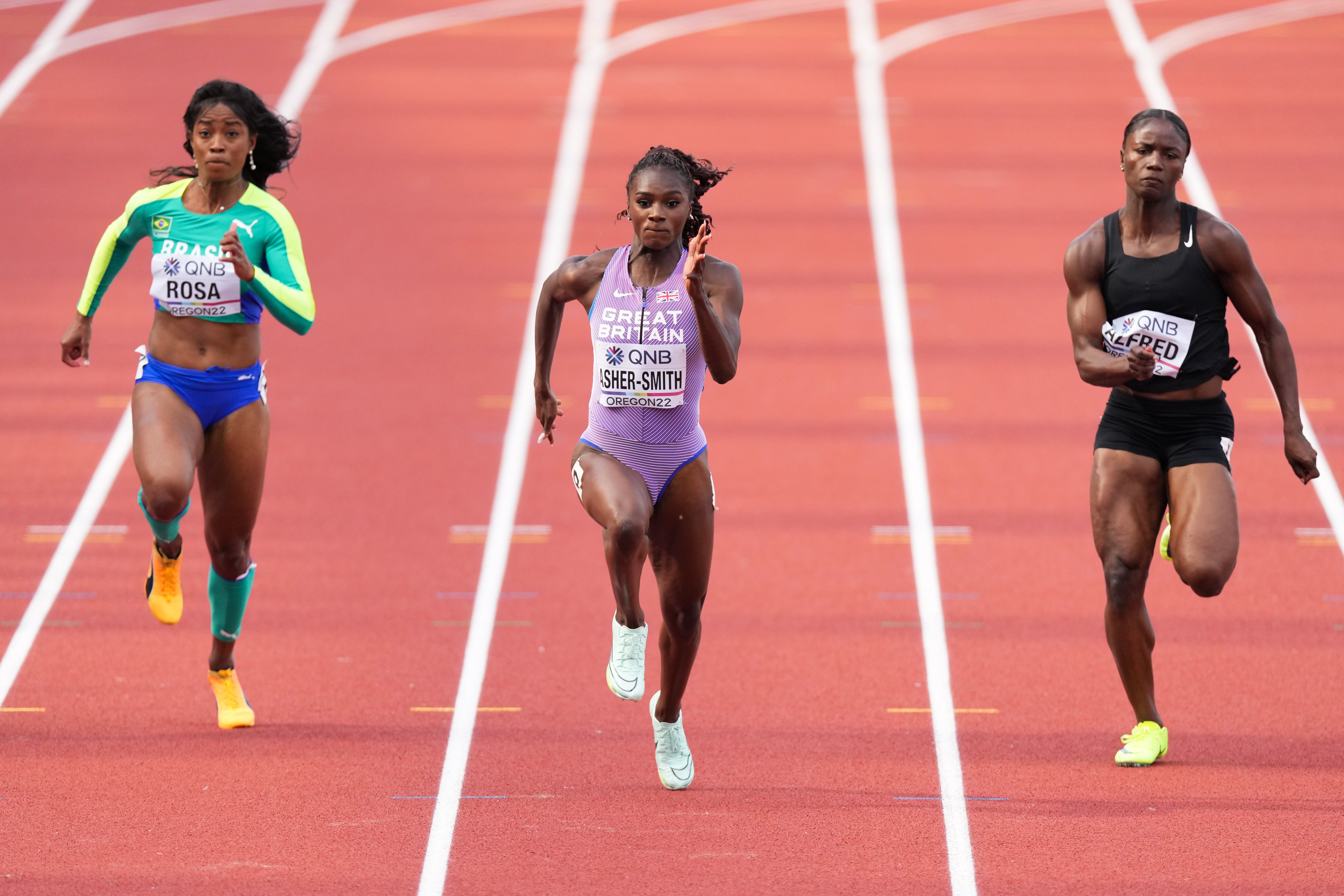 Asher-Smith qualified fastest for Sunday’s 100m semi-final (Martin Rickett/PA)