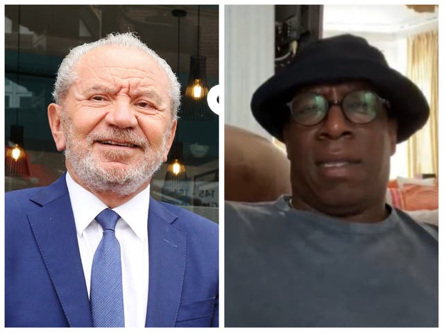 <p>Alan Sugar Ian Wright</p>