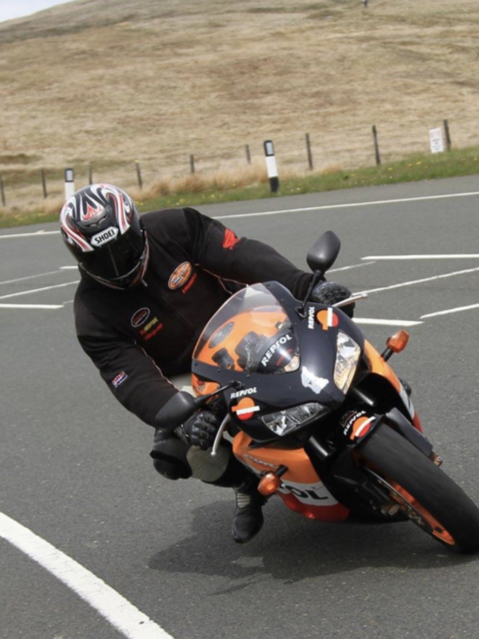 Michael Lane on his motorbike