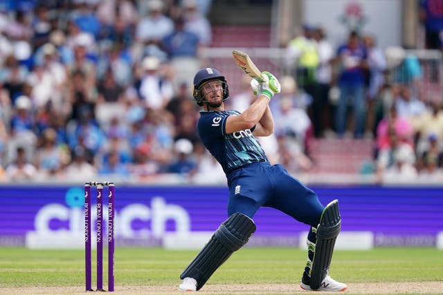 Jos Buttler registered his first half-century since becoming England’s full-time white-ball captain (Mike Egerton/PA)