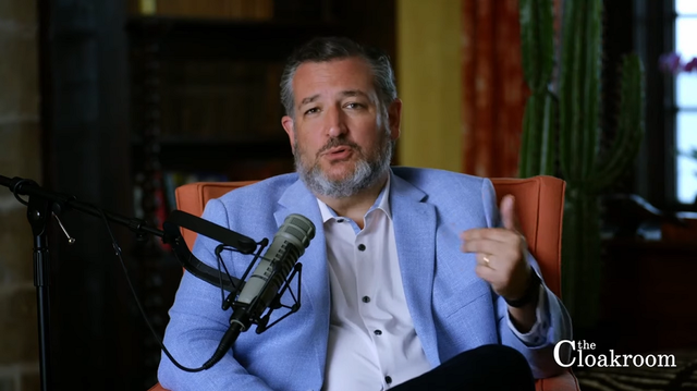 <p>Ted Cruz on an episode of his podcast</p>