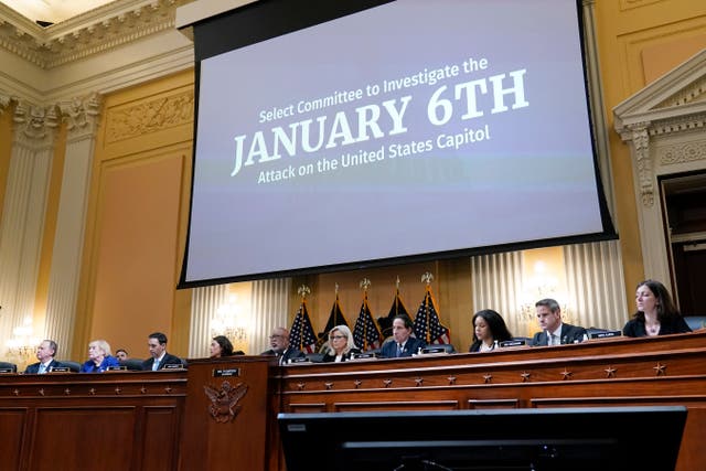 <p>The committee investigating the 6 January 2021 Capitol riots holds a hearing </p>