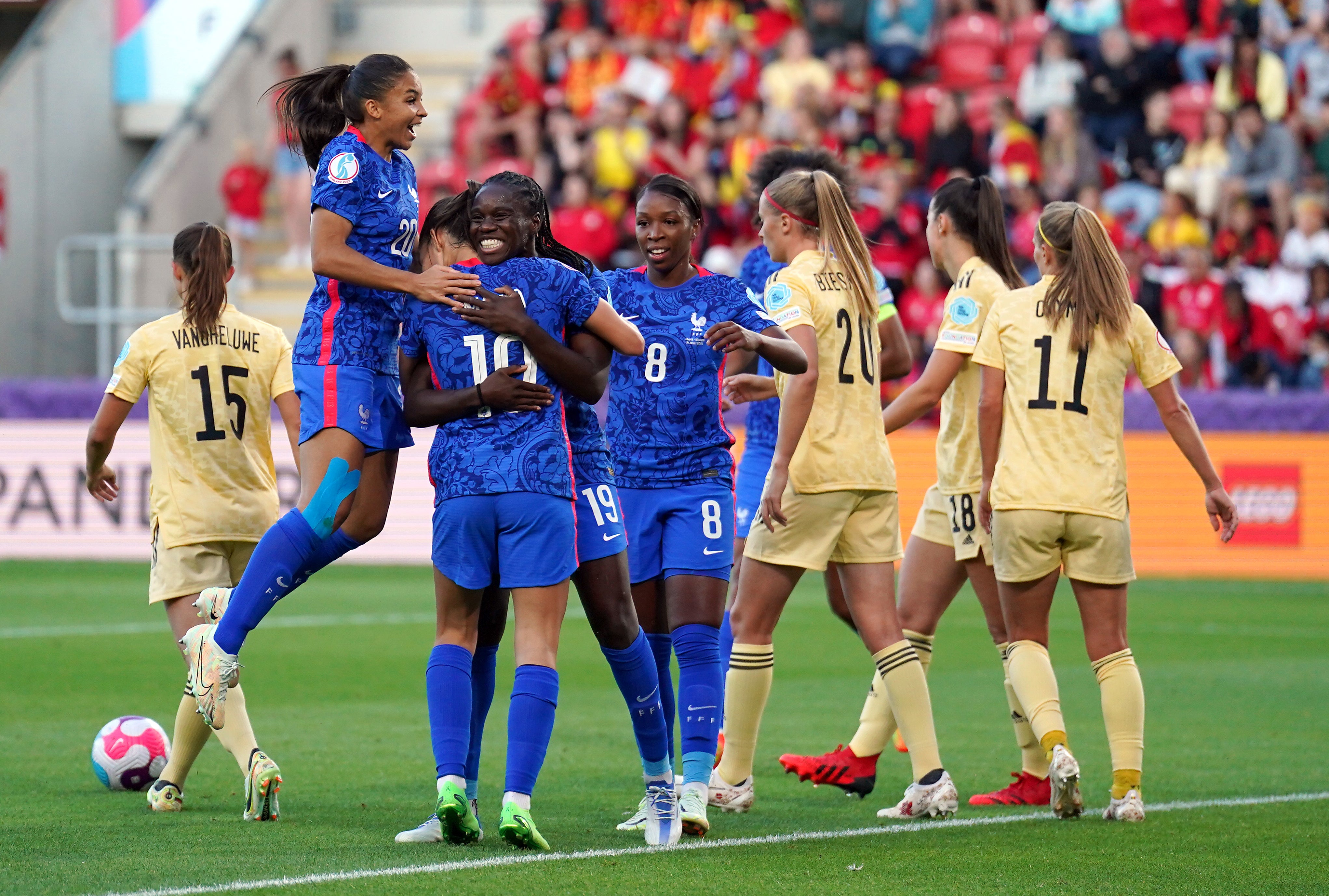 France’s group win against Belgium assured them of a quarter-final spot (Tim Goode/PA)