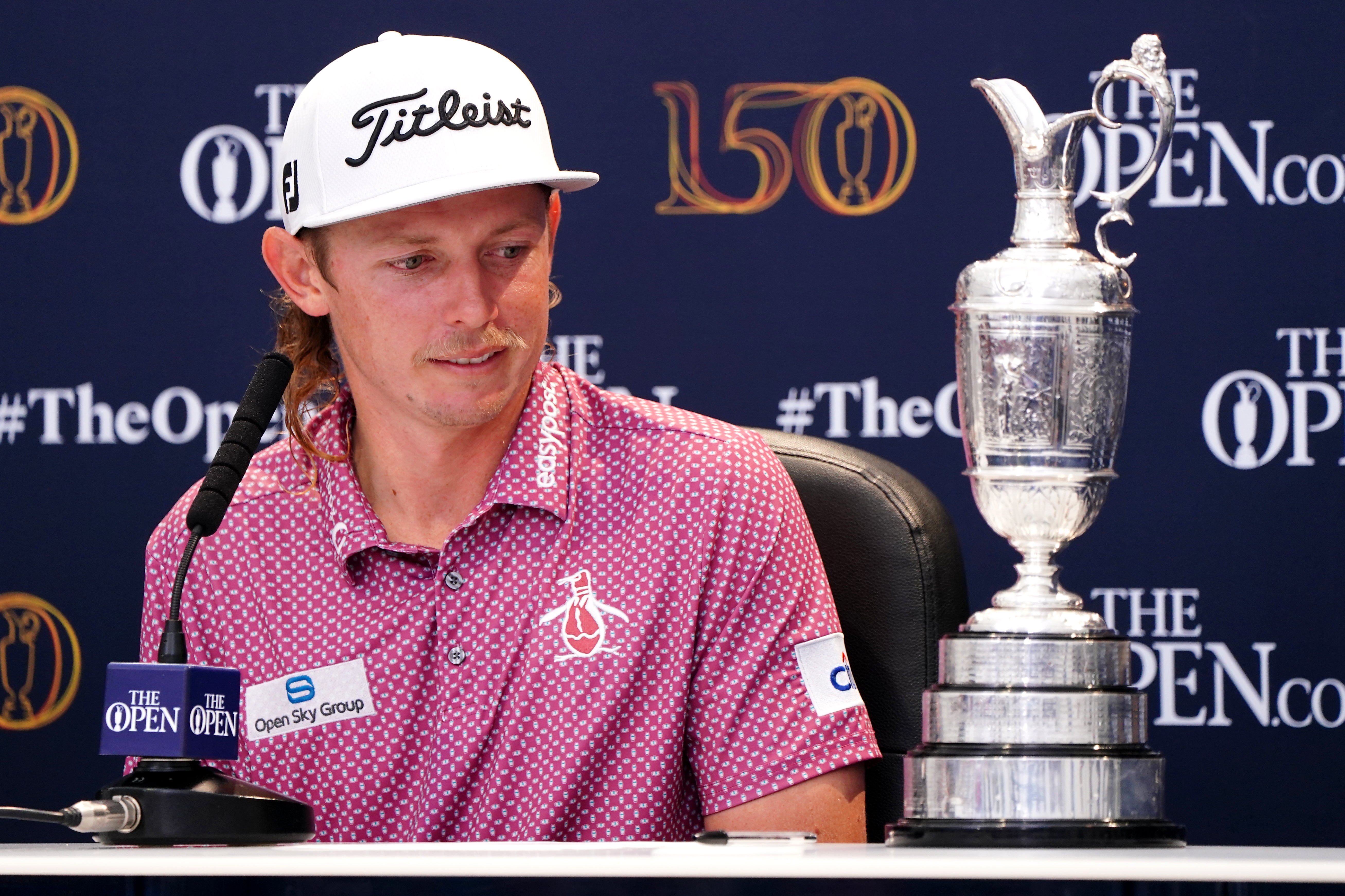 Cameron Smith with the Claret Jug in a press conference after winning The Open at St Andrews (Jane Barlow/PA)