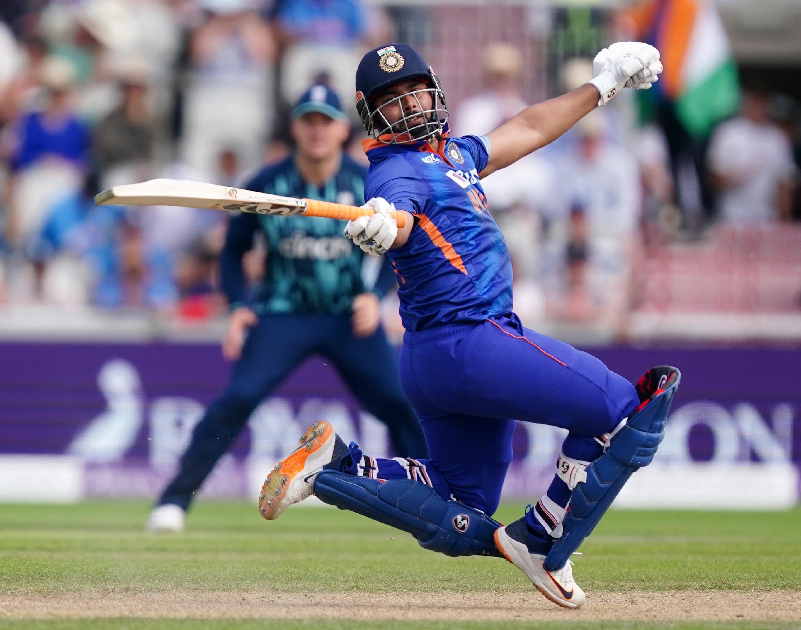 Rishabh Pant’s unbeaten 125 at Old Trafford, which included five successive fours, set India up for a five-wicket ODI win and 2-1 series triumph over England (Mike Egerton/PA)