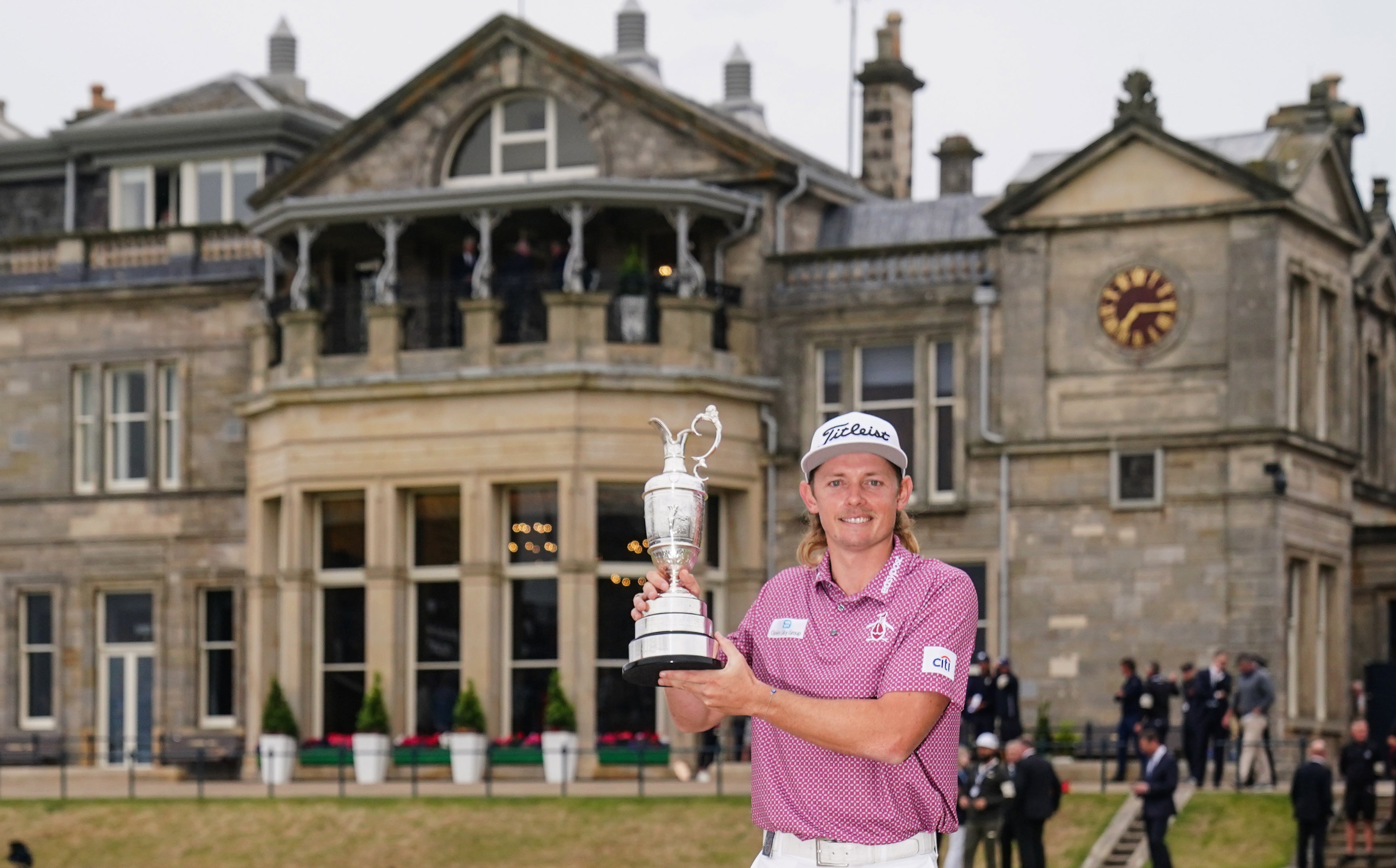 Cameron Smith celebrates with the Claret Jug after winning The Open at St Andrews (David Davies/PA)