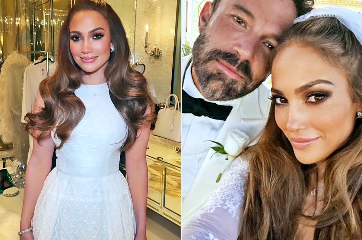 Jennifer Lopez wore two dresses for surprise wedding to Ben Affleck